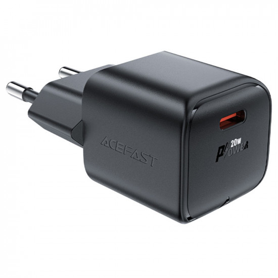 Φορτιστής Ταξιδίου Acefast A73 Mini Fast Charging 1xUSB-C PD20W QC3.0 GaN Μαύρος 47745