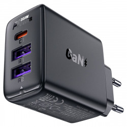 Φορτιστής Ταξιδίου Acefast A57 Fast Charging με 1xUSB-C + 2xUSB-A PD35W GaN Μαύρο 45066
