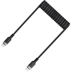 Καλώδιο Σύνδεσης Acefast C14-03 USB-C σε USB-C PD60W 3A Fast Charge USB2.0 Spring Braided Μαύρο 1.2m. 47050