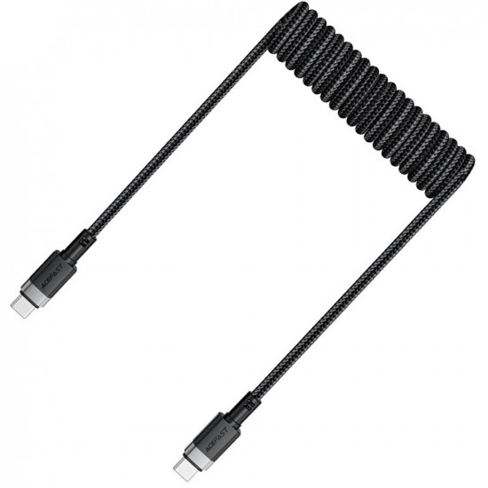 Καλώδιο Σύνδεσης Acefast C14-03 USB-C σε USB-C PD60W 3A Fast Charge USB2.0 Spring Braided Μαύρο 1.2m. 47050