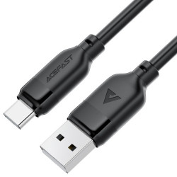 Καλώδιο Acefast C16-04 USB-A σε USB-C 3A USB2.0 με Ενισχυμένους Κονέκτορες Μαύρο 1.2m 47748