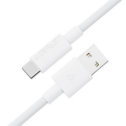 Καλώδιο Σύνδεσης Acefast C18-04 USB-A  σε USB-C 3A Fast Charge USB2.0 Braided Λευκό 1.2m. 47044