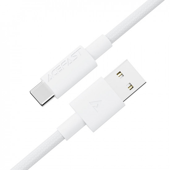 Καλώδιο Σύνδεσης Acefast C18-04 USB-A  σε USB-C 3A Fast Charge USB2.0 Braided Λευκό 1.2m. 47044