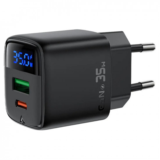 Φορτιστής Ταξιδίου Acefast A116 Fast Charging USB-C PD35W GaN με Digital Ένδειξη Μαύρος 47777