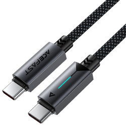 Καλώδιο Acefast C19-03  Μεταλλικό USB-C σε USB-C 60W 3.0A Γρήγορη Φόρτιση USB2.0 με Ένδειξη Φόρτισης Braided Μαύρο 1.2m 47760