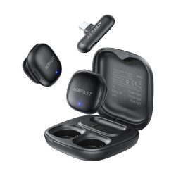 Σετ 2 Μικρόφωνα Πέτου Lavalier Acefast R1 HD AI Μείωση Θορύβου, Ακτίνα 50m και 48hr Διάρκεια Μπαταρίας με USB-C Transmitter και Θήκη Φόρτισης Μαύρο 49289