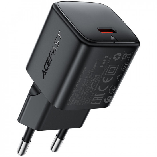 Φορτιστής Ταξιδίου Acefast A117 Mini Fast Charging USB-C PD20W 3A GaN Μαύρος 49568