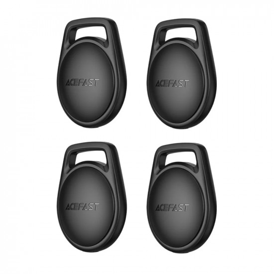 Σετ Acefast Tag S2 Anti-Lost Tracker Μόνο για iOS Συμβατό με Apple Find My Network με Λουράκι Μαύρο Τεμ.4 49373