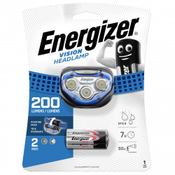 Φακός Κεφαλής Energizer Vision 2 Led 200 Lumens με Μπαταρίες AAA 3 Τεμ. Μπλέ 16720