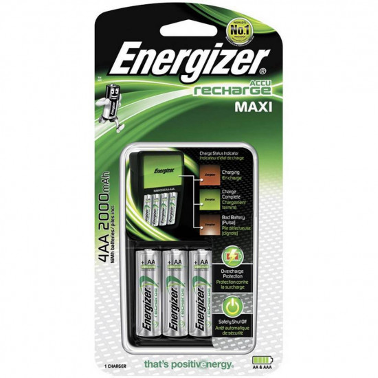 Φορτιστής Μπαταριών Energizer Maxi για AA / AAA με 4 ΑΑ 2000mAh Μπαταρίες 23474