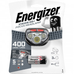 Φακός Κεφαλής Energizer Vision HD+ Focus IPX4 3 LED 400 Lumens με Μπαταρίες AAA 3 Τεμ. Γκρί 16722