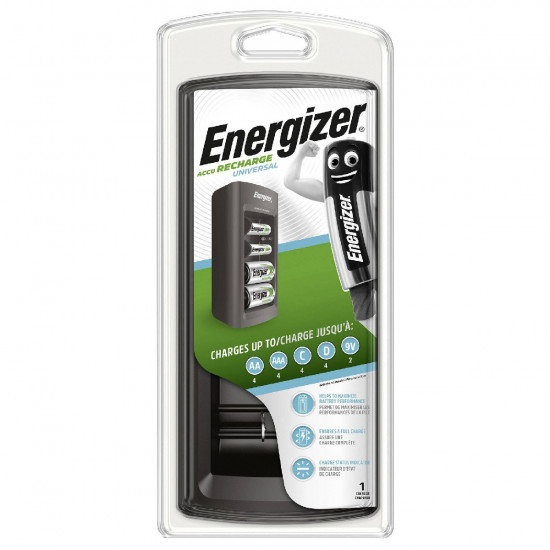 Φορτιστής Μπαταριών Energizer ACCU Recharge Universal για έως 8 Μπαταρίες AA/AAA/C/D/9V με Ενδείξεις Φόρτισης 23475