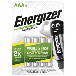 Μπαταρία Επαναφορτιζόμενη Energizer ACCU Recharge Power Plus 500 mAh size AAA 1.2V Τεμ. 4 36924