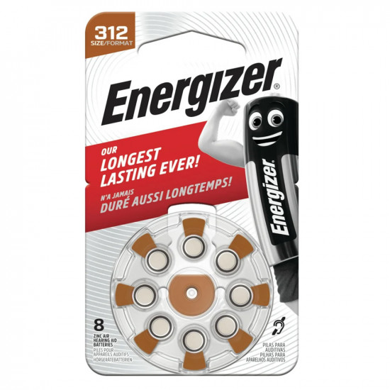 Μπαταρίες Ακουστικών Βαρηκοΐας Energizer Size 312 1.45V Τεμ. 8 50348