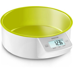 Ψηφιακή Ζυγαριά Κουζίνας 5Kg με Κάδο 1lt Sencor SKS 4004GR LCD Οθόνη και Λειτουργία Αφής Πράσινη/Λευκή 41880