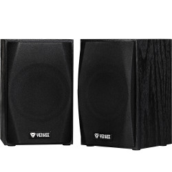 Yenkee YSP 2010BK Stereo Ηχεία 2.0 5W με Ξύλινη Καμπίνα και Παροχή Ρεύματος μέσω USB-A Μαύρα 49735