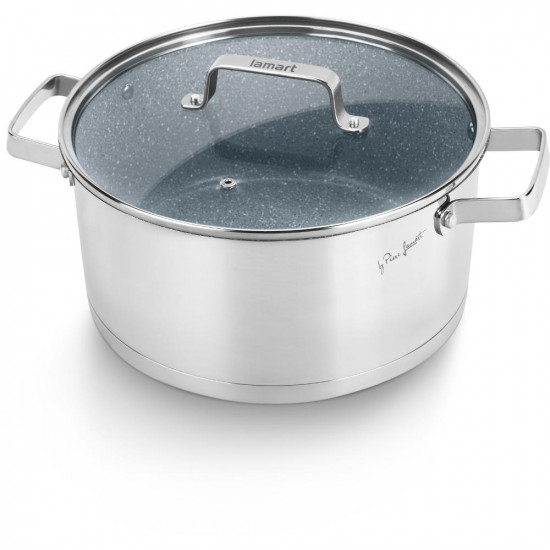 Κατσαρόλα STONESS με Αντικολλητική Κεραμική Επίστρωση Lamart LT1104 Ασημί 43032