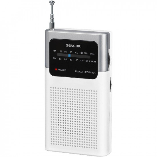 Φορητό Ραδιόφωνο Τσέπης AM/FM 3,5mm 3AAA Sencor SRD 1100 W Λευκό 41521