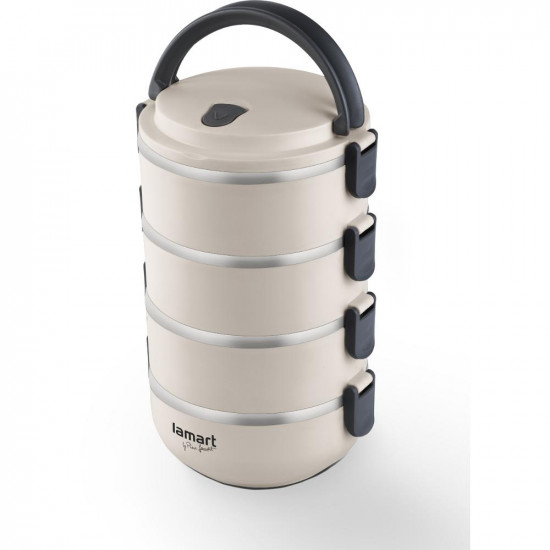 Φαγητοδοχείο Lunchbox 4 Επιπέδων Χωρητικότητας 2.4lt Lamart LT6024 Μπεζ 43069