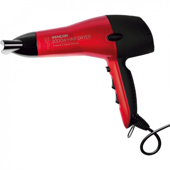 Σεσουάρ Μαλλιών Sencor SHD 6701RD 2000W Ultra-lightweight με 2 Επιλογές Ταχύτητας Αέρα και 3 Θερμοκρασίας Κόκκινο 42186