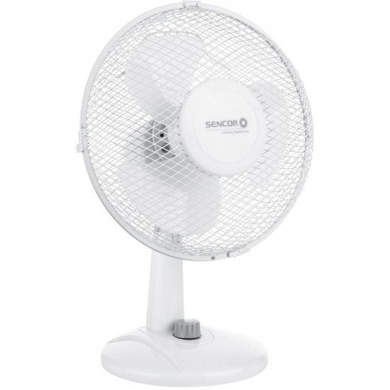 Επιτραπέζιος Ανεμιστήρας Sencor SFE 2327WH 30W Διαμέτρου 23cm 2 Ταχυτήτων και Οριζόντια Περιστροφή 90° Λευκός 46828