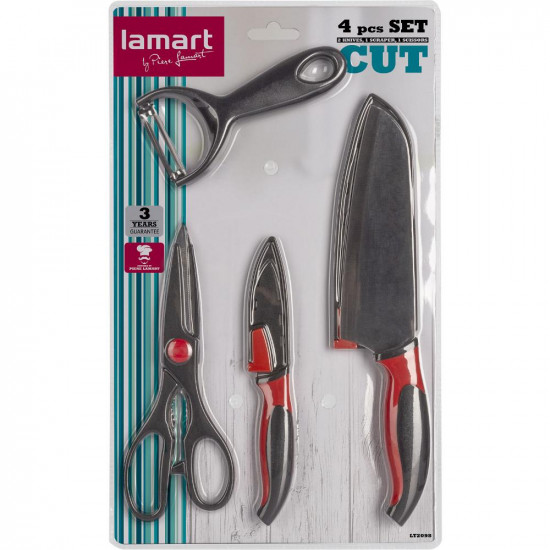 Σετ Μεταλλικών Εργαλείων Μαγειρικής 4τεμ. Lamart LT2098 Μαύρο 43164