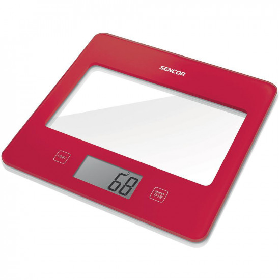 Ζυγαριά Κουζίνας 5kg UltraSlim Glass Sencor SKS 5034RD Κόκκινη 42630