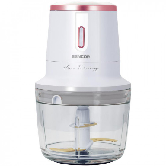 Επαναφορτιζόμενος Πολυκόπτης Multi 500ml Glass με Λεπίδες Τιτανίου 200W Sencor SCB 9000WH Λευκό/Ροζ 42670