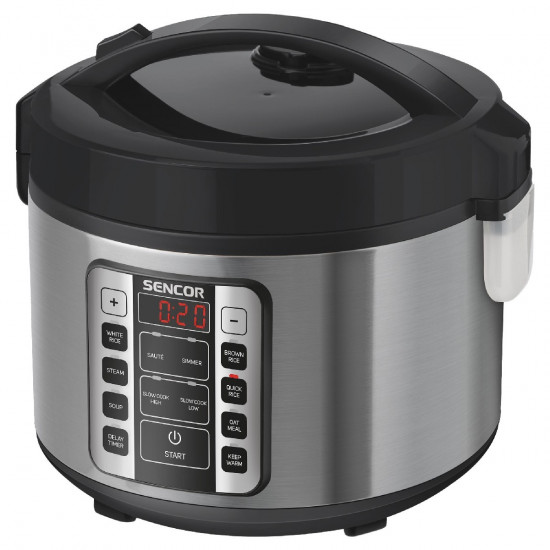 Ατμομάγειρας Ρυζιού Rice Cooker 1,5lt με Οθόνη και 11 Λειτουργίες Sencor SRM 3151BK Ασημί 42762