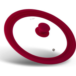 Καπάκι για Κατσαρόλα Γυαλινο με Σιλικόνη 20-24cm COVER Lamart LT7081 Κόκκινο 43246