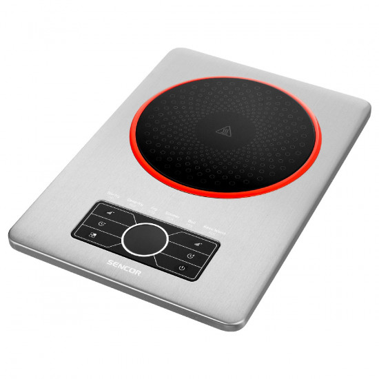 Φορητή Κεραμική Εστία Sencor SCP 5010SS Μονή 1500W 19cm με Λειτουργίες Stir-Fry Deep-Fry Fry Simmer Boil Keep Warm Ασημί 45592