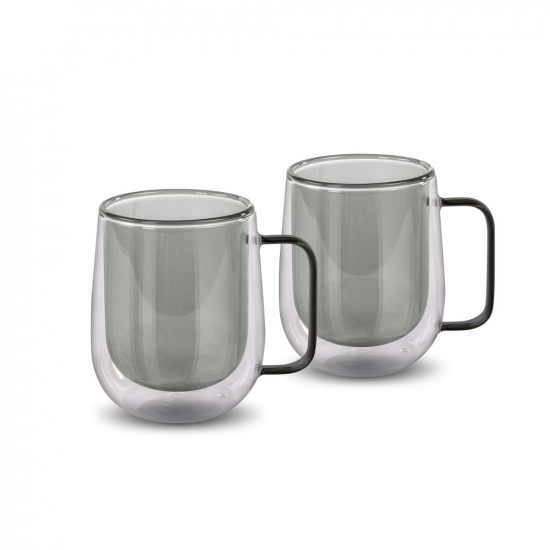 Σετ Ποτήρια Τσαγιού VASO Lamart LT9123 Γυάλινα με Διπλό Τοίχωμα 250ml Μαύρο 2 Τεμ 46730