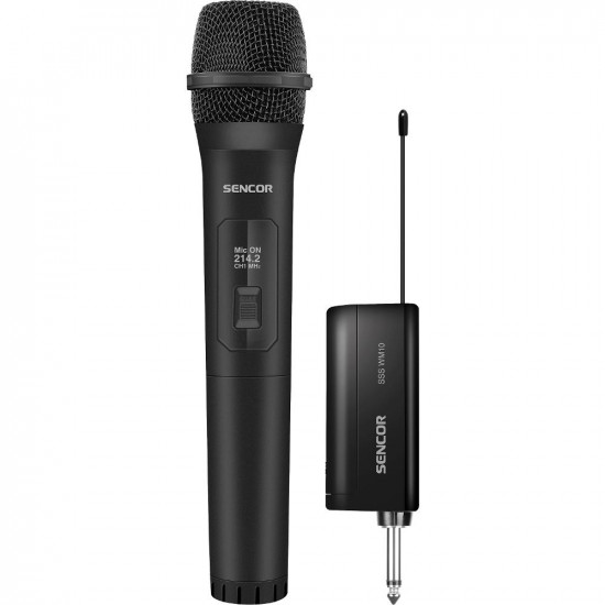 Ασύρματo Μικρόφωνo Sencor SSS WM10 με Ασύρματο Δέκτη 6.3mm Jack και Ακτίνα Λειτουργίας έως 20m 47800