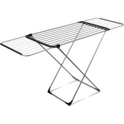 Πτυσσόμενη Απλώστρα Ρούχων με Επεκτεινόμενα Φτερά Lamart LT8102  18M Αλουμινίου, 15kg Φορτίο, Ασημί/Μαύρη 46335