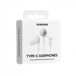 Hands Free Stereo Samsung Earphones EO-IC100BW USB-C Λευκό με Μικρόφωνο και Πλήκτρο Λειτουργίας 1.2m 33634