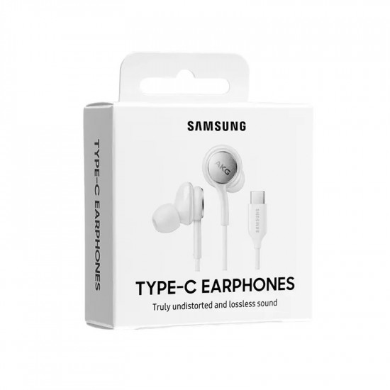 Hands Free Stereo Samsung Earphones EO-IC100BW USB-C Λευκό με Μικρόφωνο και Πλήκτρο Λειτουργίας 1.2m 33634