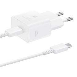 Φορτιστής Ταξιδίου Samsung Super Fast Charging EPT2510XWEGEU 25W USB-C Λευκός + Καλώδιο USB-C σε USB-C Λευκό 46841