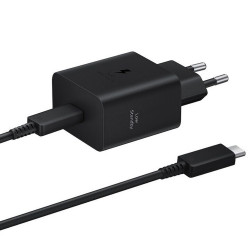 Φορτιστής Ταξιδίου Samsung Super Fast Charging T4511XBE 45W USB-C και Καλώδιο USB-C σε USB-C Μαύρο 1.8m 47115