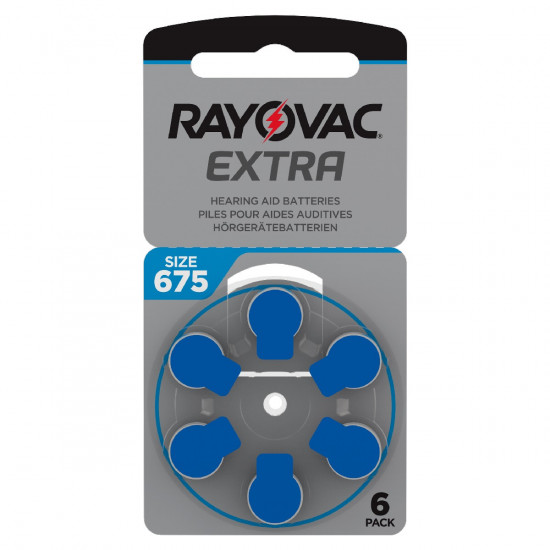 Μπαταρίες Ακουστικών Βαρηκοΐας Rayovac 675 Extra Advanced 1.45V Τεμ. 6 21013
