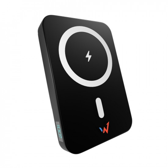 Power Bank Wonder WX10DMAG 10000mAh Slim με 2xUSB-C και 1xUSB-A με Ασύρματη Φόρτιση MagSafe και Οθόνη Ένδειξης Μπαταρίας  Μαύρο 47086