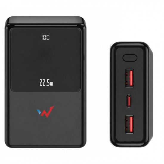 Power Bank Wonder WX27D 27000mAh Fast Charge PD 22.5W 1xUSB-C και 2xUSB-A με LED Ένδειξη Φόρτισης 51469