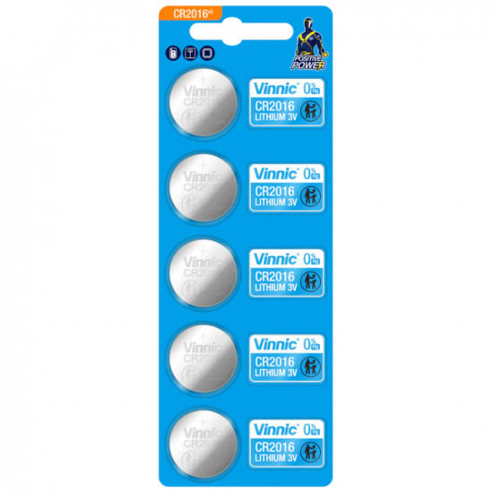 Buttoncell Lithium Vinnic CR2016 3V Τεμ. 5 50349