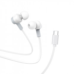 Hands Free Hoco M86 Oceanic Universal Earphones Deep Bass Stereo USB-C Συμβατά με Όλες τις Συσκευές USB-C Λευκό 1.2m 45166