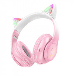 Wireless Ακουστικά Stereo Hoco W42 Cat Ears 400mAh Micro SD και AUX Cherry Blossom 39623