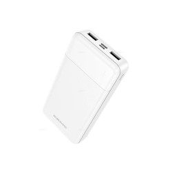 Power Bank Borofone BJ88A Clever 20000mAh 5V/2A με 4 Θύρες 1xUSB-C 2xUSB-A 1xMicroUSB και LED Ένδειξη Μπαταρίας Λευκό 51379
