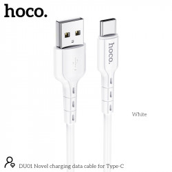 Καλώδιο σύνδεσης Hoco. DU01 Novel USB σε USB-C 3.0A για Φόρτιση και Μεταφορά Δεδομένων Λευκό 1m 45848