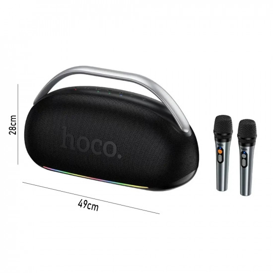 Φορητό Ηχείο Wireless Hoco HT2 Melody TWS v5.4 6000mAh IPX4 300W με USB MicroSD AUX RGB Φωτισμό και Δυο Ασύρματα Μικρόφωνα 51121