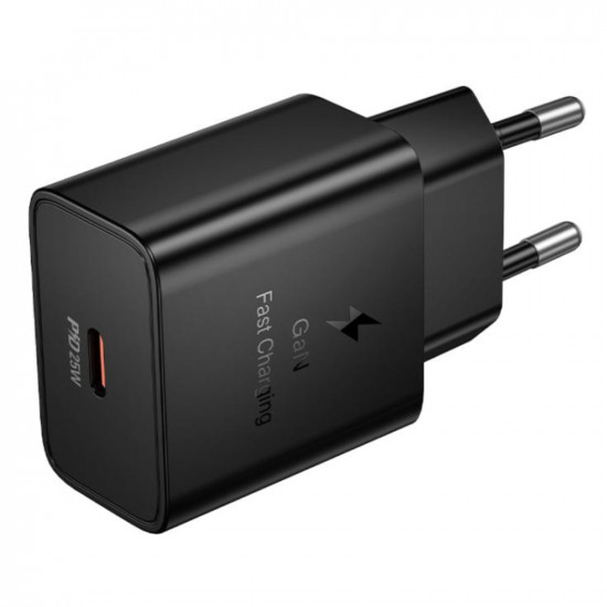 Φορτιστής Ταξιδίου Hoco N76 Star GaN 25W Fast Charge με 1xUSB-C Μαύρος 51069