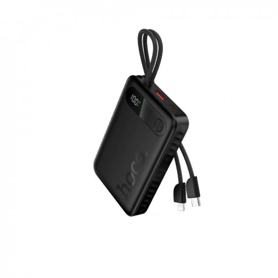 Power Bank Hoco J171A Edge 20000mAh 1xUSB-A 22.5W 1xUSB-C PD20W Digital LED Ένδειξη Μπαταρίας και Braided Καλώδιο USB-C και Lightning Μαύρο 51361