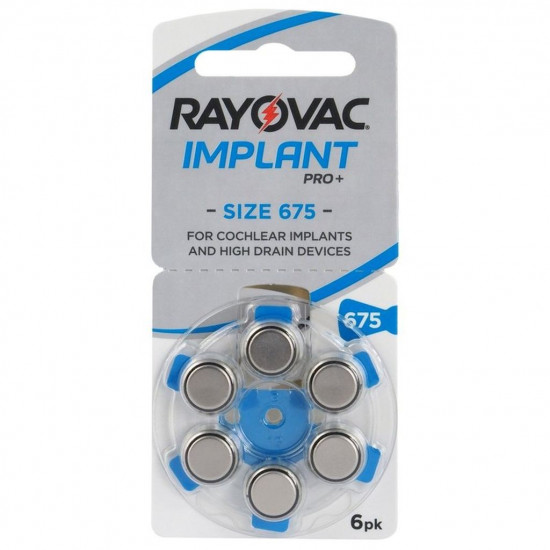Μπαταρίες Ακουστικών Βαρηκοΐας Rayovac 675 Implant Pro 1.45V Τεμ. 6 46035